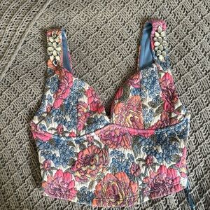 Floral rhinestone Zara top